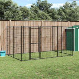 Kültéri acél kutyakennel 7,26 m²