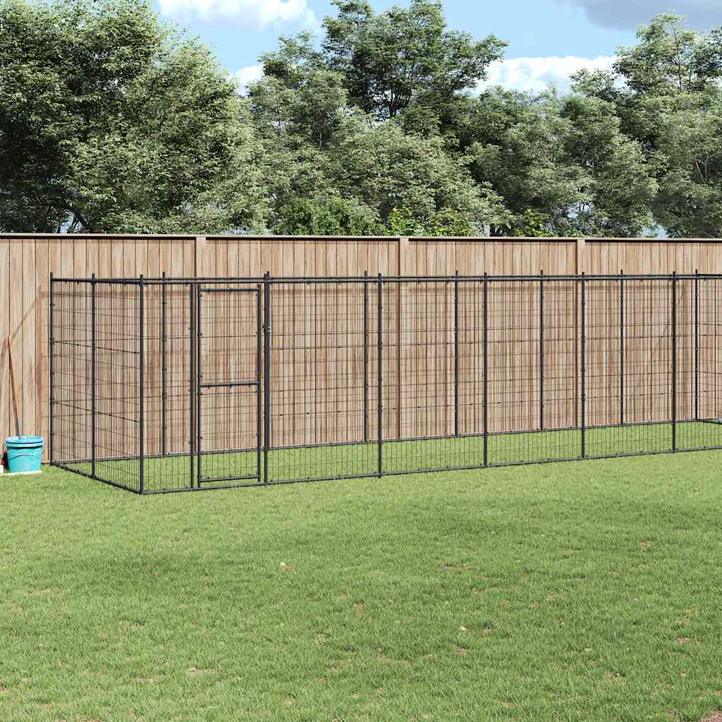 Kültéri acél kutyakennel 21,78 m²