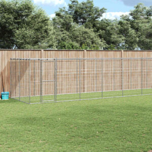 Kültéri horganyozott acél kutyakennel tetővel 21,78 m²