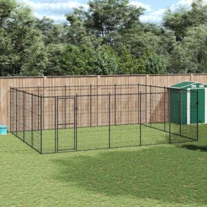 Kültéri acél kutyakennel 24,2 m²
