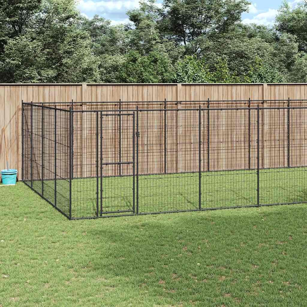 Kültéri acél kutyakennel 43,56 m²