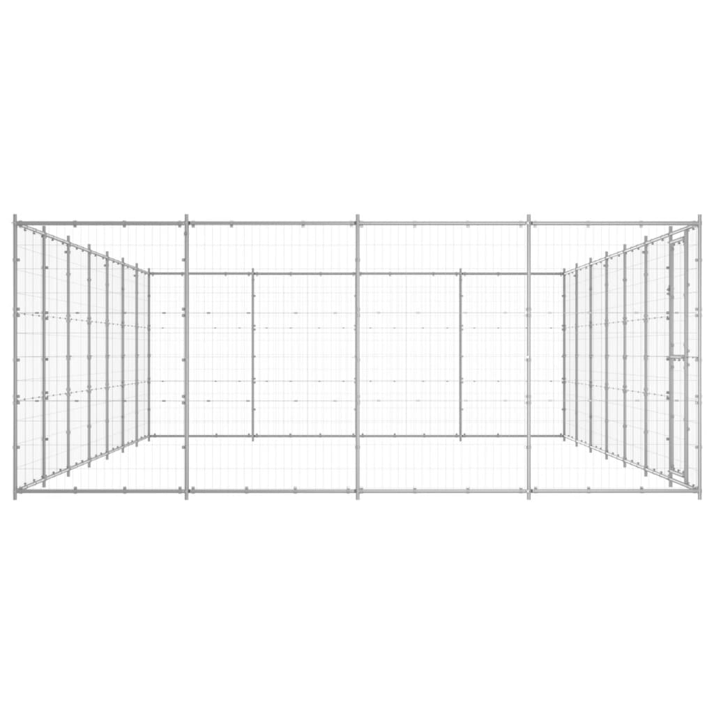 Kültéri horganyozott acél kutyakennel 33,88 m² - Image 4