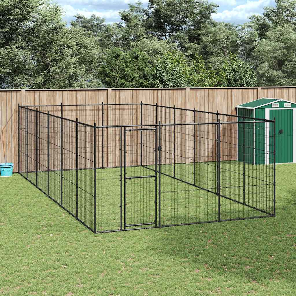 Kültéri acél kutyakennel 21,78 m²