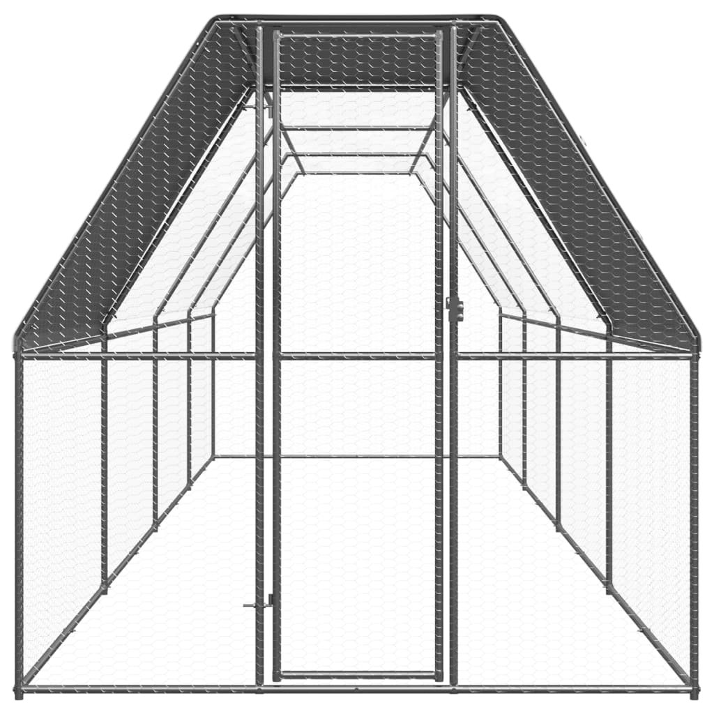 Kültéri horganyzott acél tyúkól 2 x 8 x 2 m - Image 2