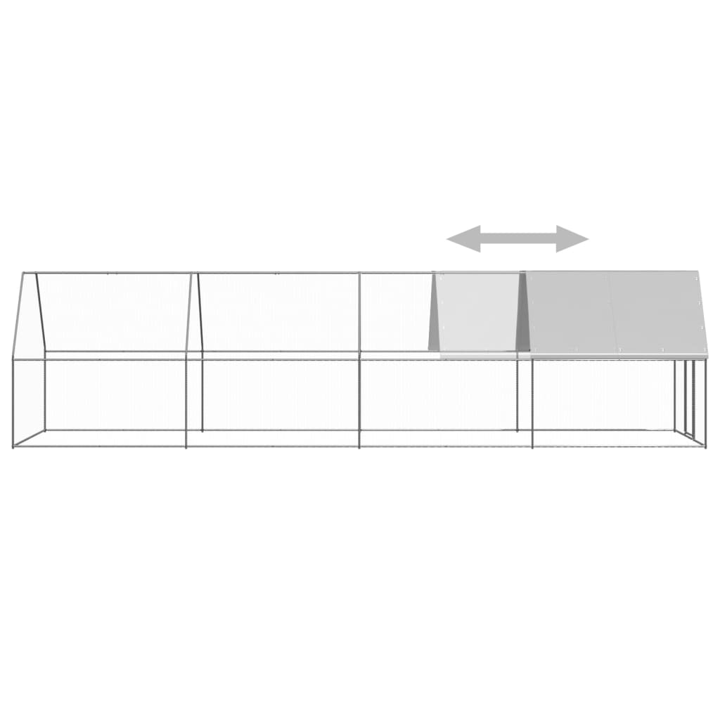 Kültéri horganyzott acél tyúkól 2 x 8 x 2 m - Image 4