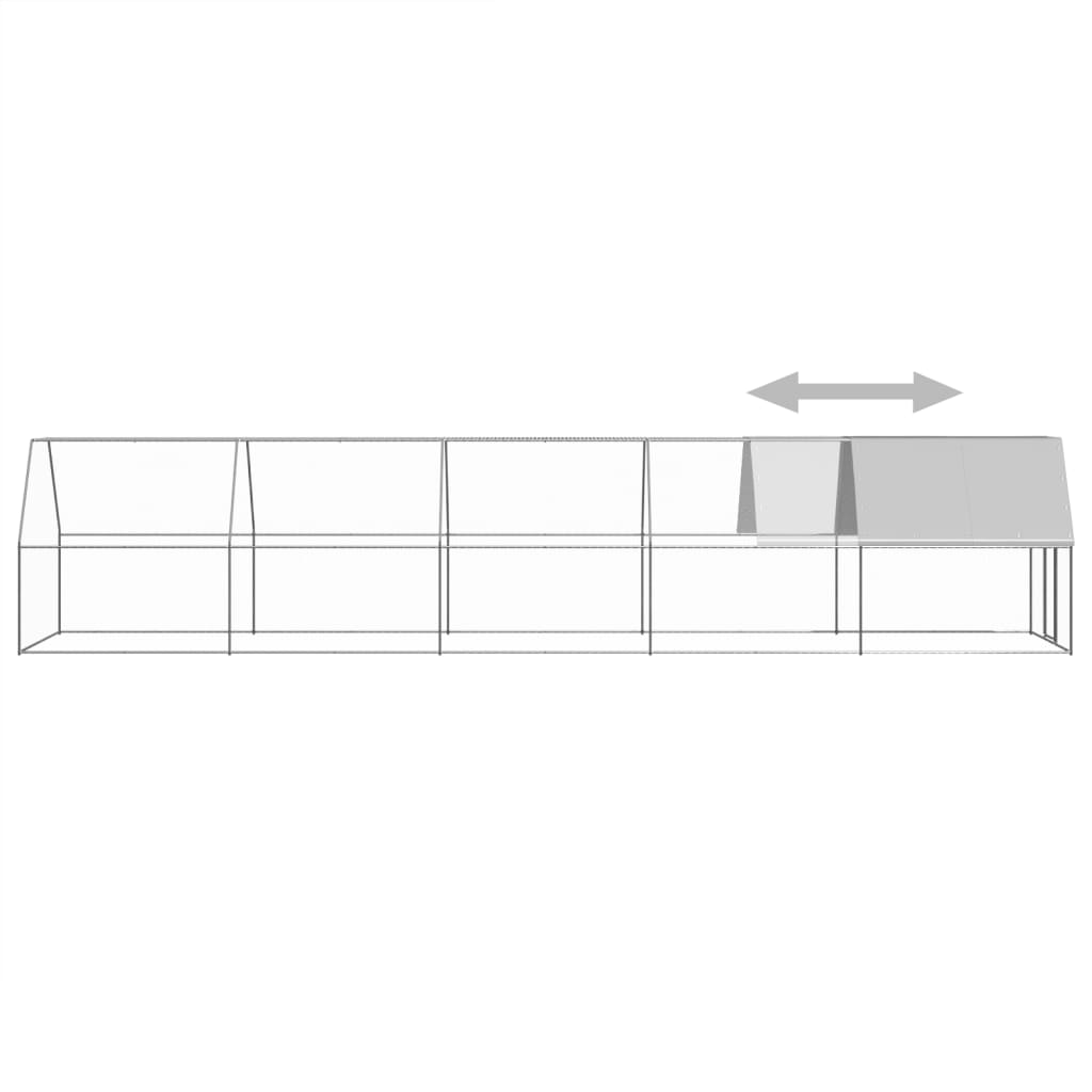 Kültéri horganyzott acél tyúkól 2 x 10 x 2 m - Image 4