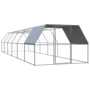 Kültéri horganyzott acél tyúkól 3 x 12 x 2 m