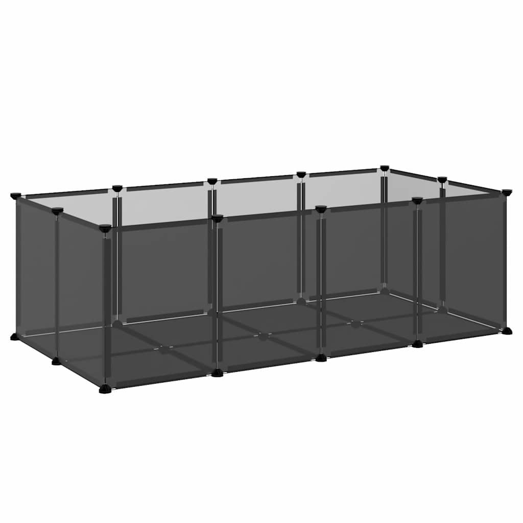 Fekete polipropilén és acél kisállatketrec 144 x 74 x 46,5 cm - Image 2