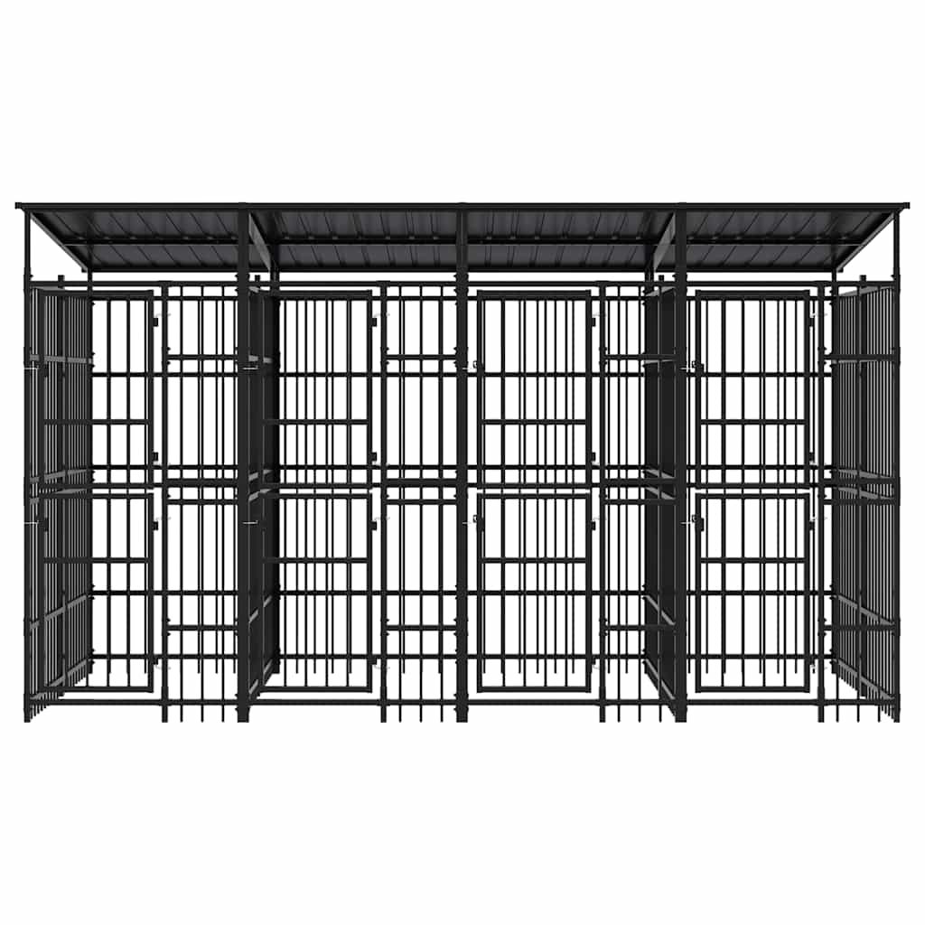 Acél kültéri kutyakennel tetővel 7,37 m² - Image 4