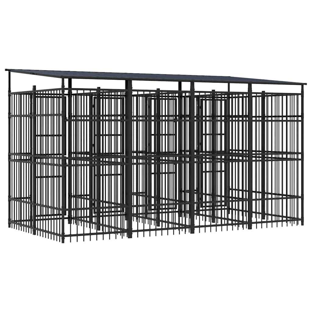 Acél kültéri kutyakennel tetővel 7,37 m² - Image 5