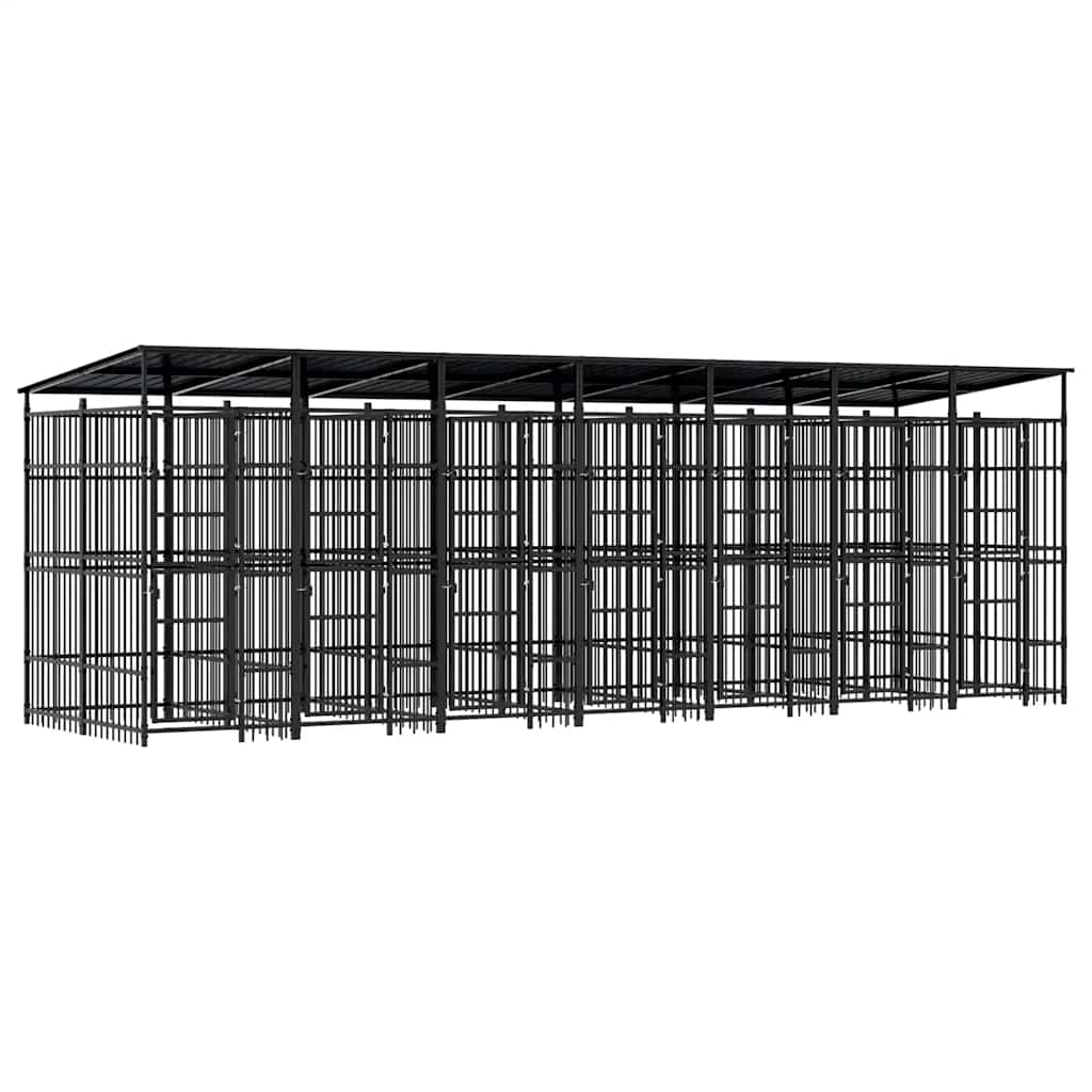 Acél kültéri kutyakennel tetővel 12,9 m² - Image 2