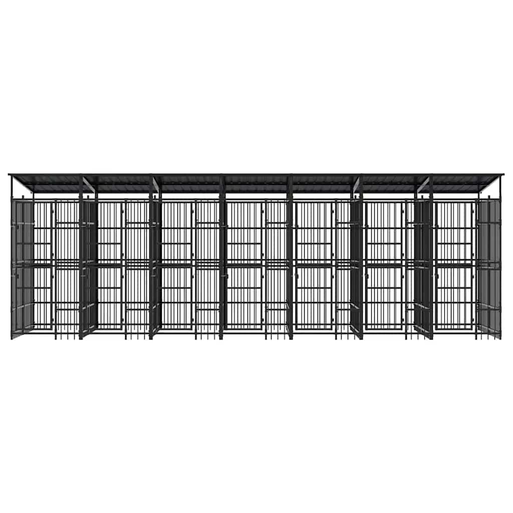 Acél kültéri kutyakennel tetővel 12,9 m² - Image 4