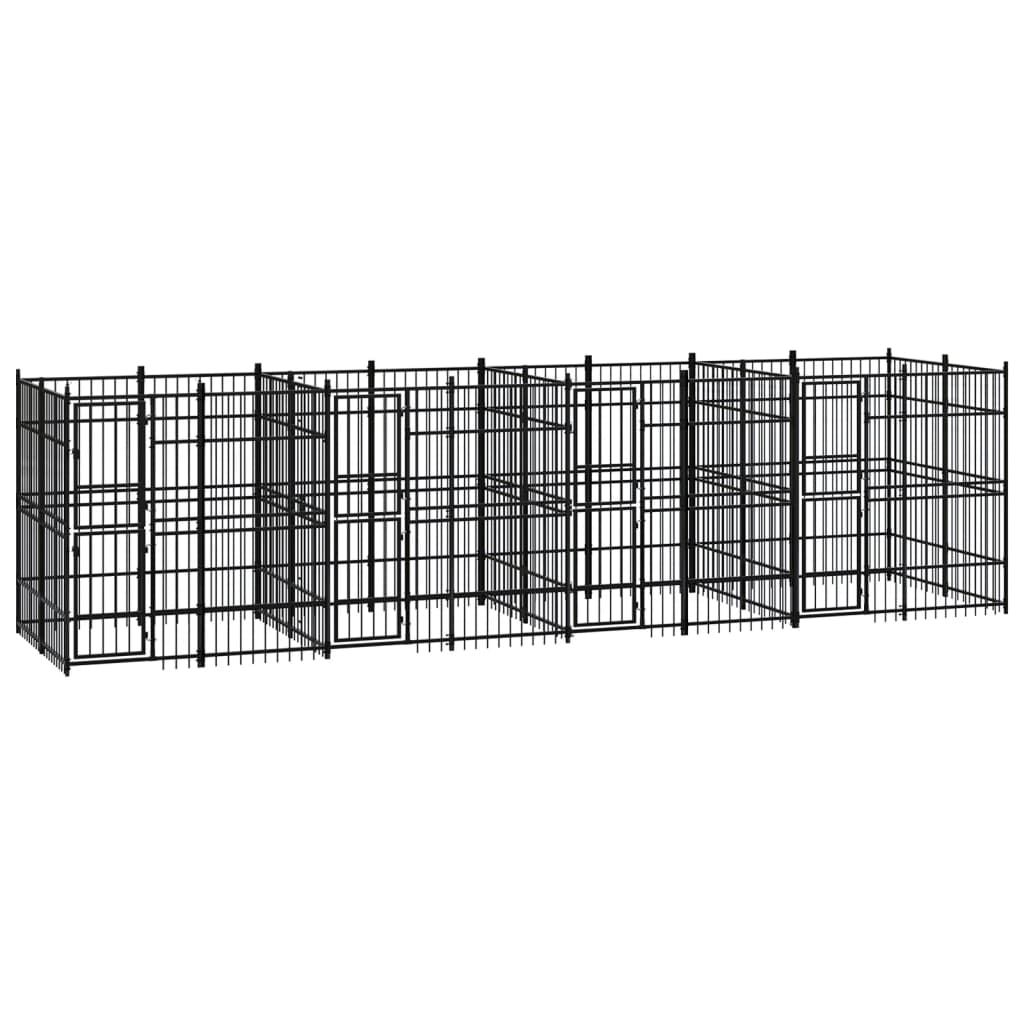 Acél kültéri kutyakennel 14,75 m²