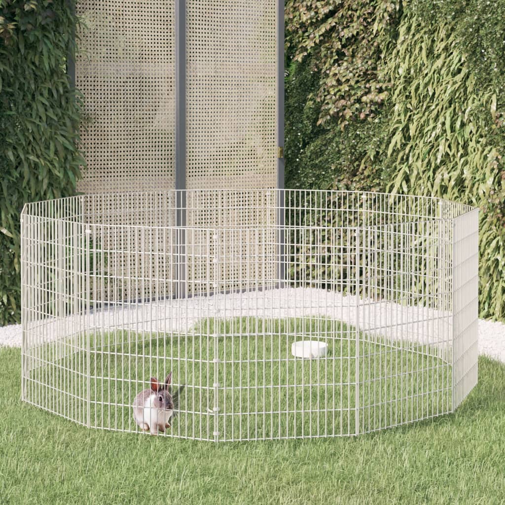 12 paneles horganyzott vas szabadon álló állatketrec 54 x 80 cm