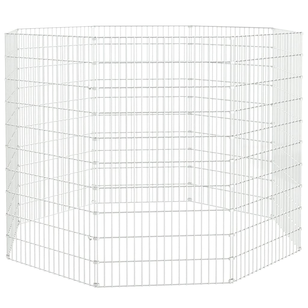 8 paneles szabadtartású állatkert horganyzott vasból, 54 x 100 cm - Image 4