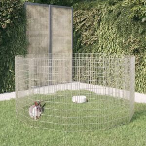 Horganyzott vas szabadtartású állatkert 12 panelből, 54 x 100 cm