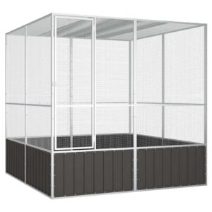 Antracitszürke horganyzott acél madárketrec 213,5x217,5x211,5cm