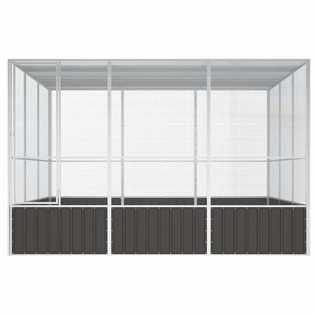 Antracitszürke horganyzott acél madárketrec 302,5x324,5x211,5cm - Image 2