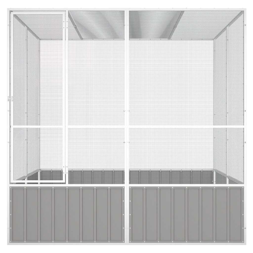 Szürke horganyzott acél madárketrec 213,5x217,5x211,5 cm - Image 2