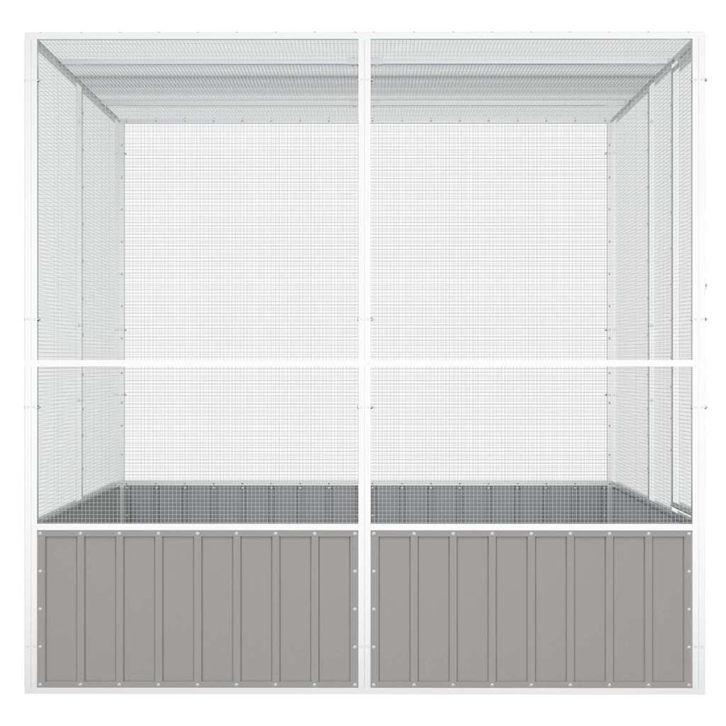 Szürke horganyzott acél madárketrec 213,5x217,5x211,5 cm - Image 3