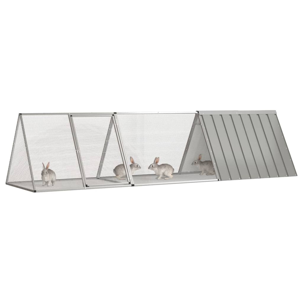 Szürke horganyzott acél nyúlketrec 302,5 x 80,5 x 71 cm - Image 5