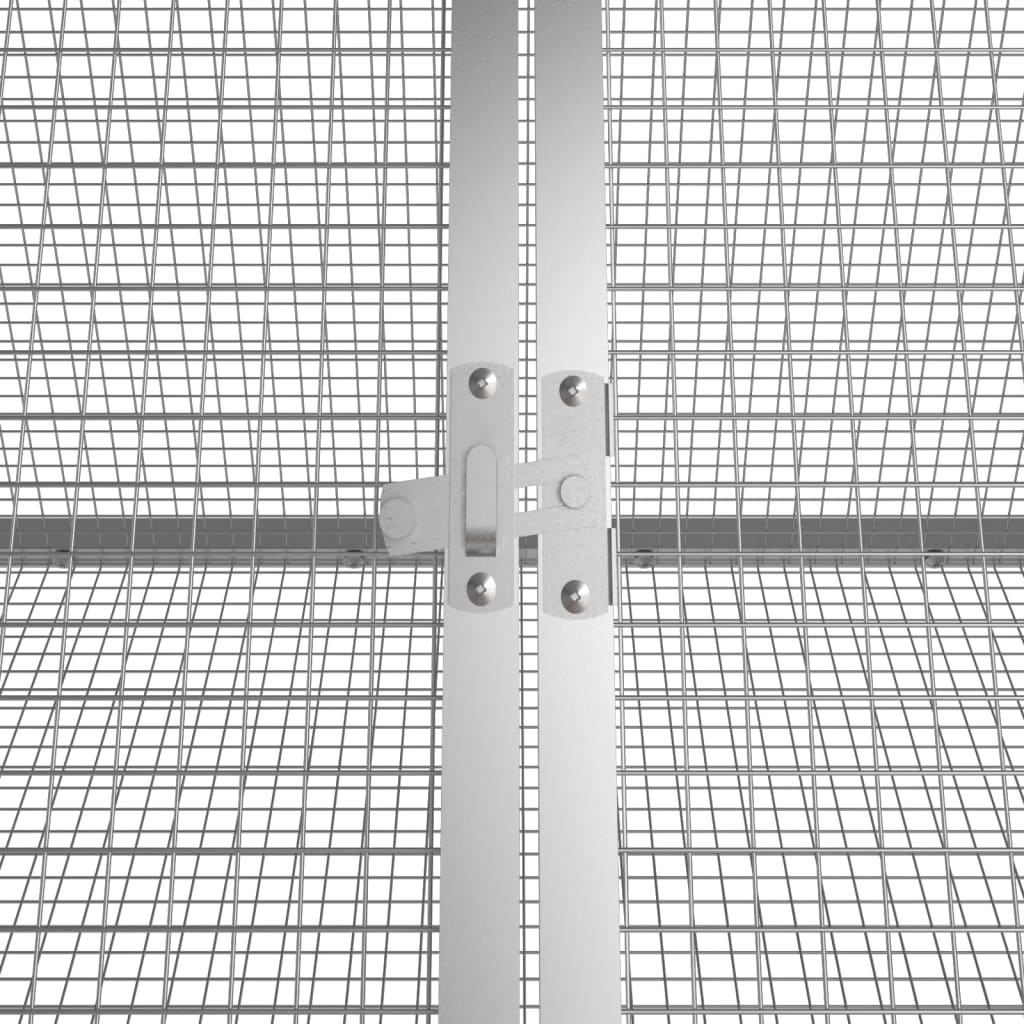 Szürke horganyzott acél nyúlketrec 302,5 x 80,5 x 71 cm - Image 4