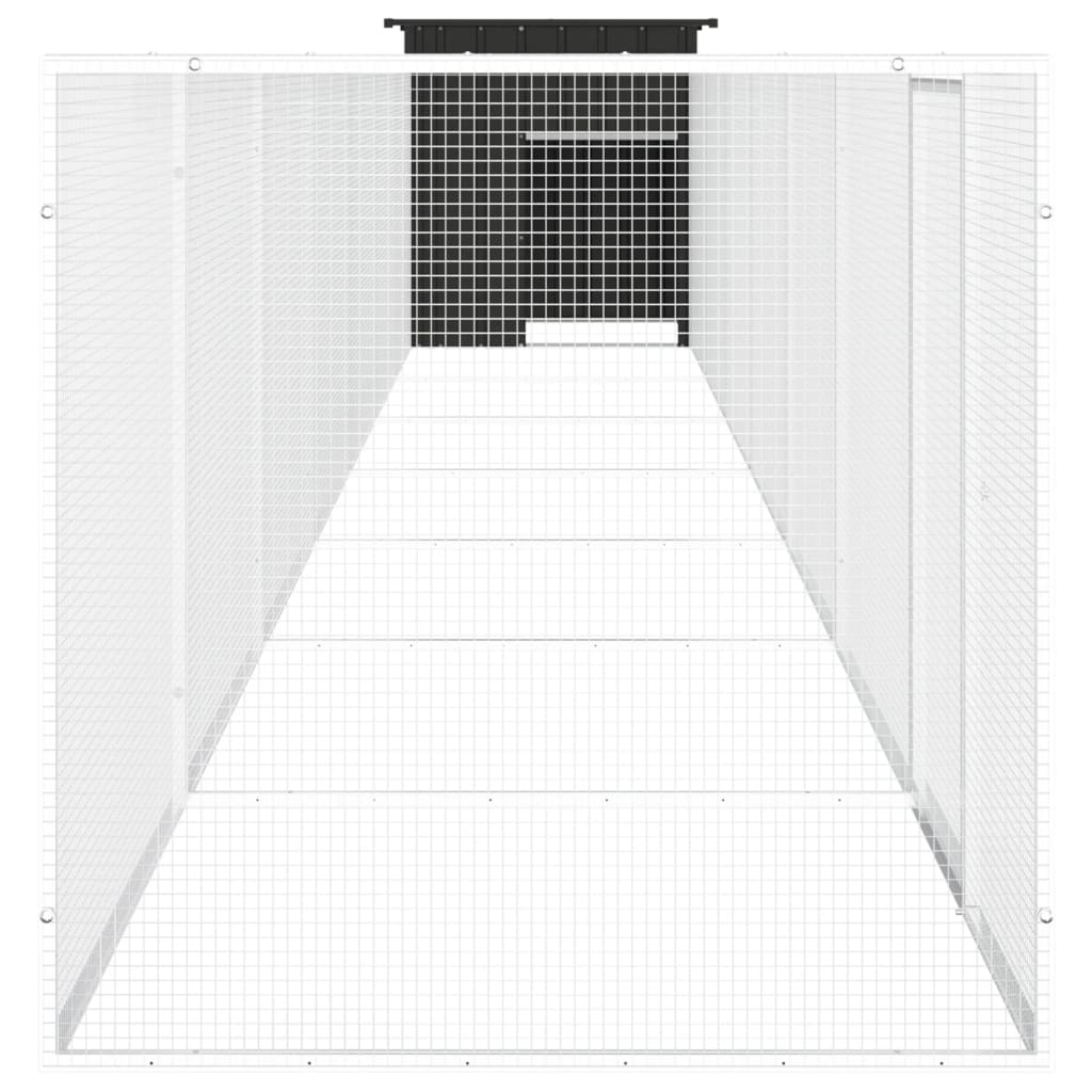 Antracitszürke horganyzott acél csirkeketrec 800x91x100 cm - Image 3