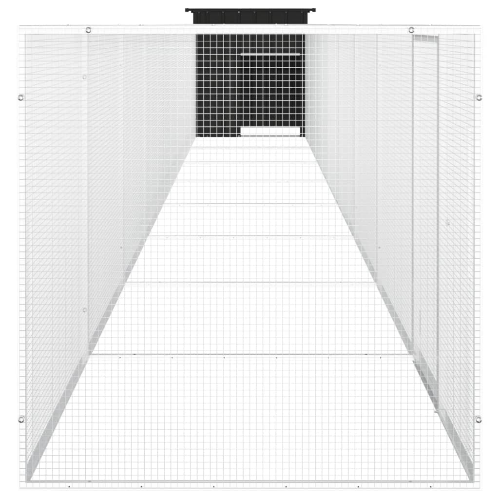 Antracitszürke horganyzott acél csirkeketrec 900x91x100 cm - Image 3
