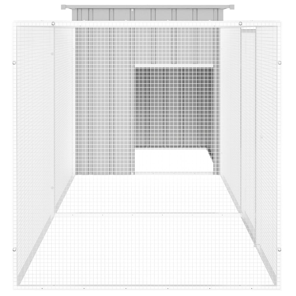 Szürke horganyzott acél csirkeketrec 300x91x100 cm - Image 3