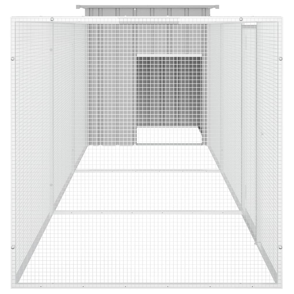 Szürke horganyzott acél csirkeketrec 400x91x100 cm - Image 3