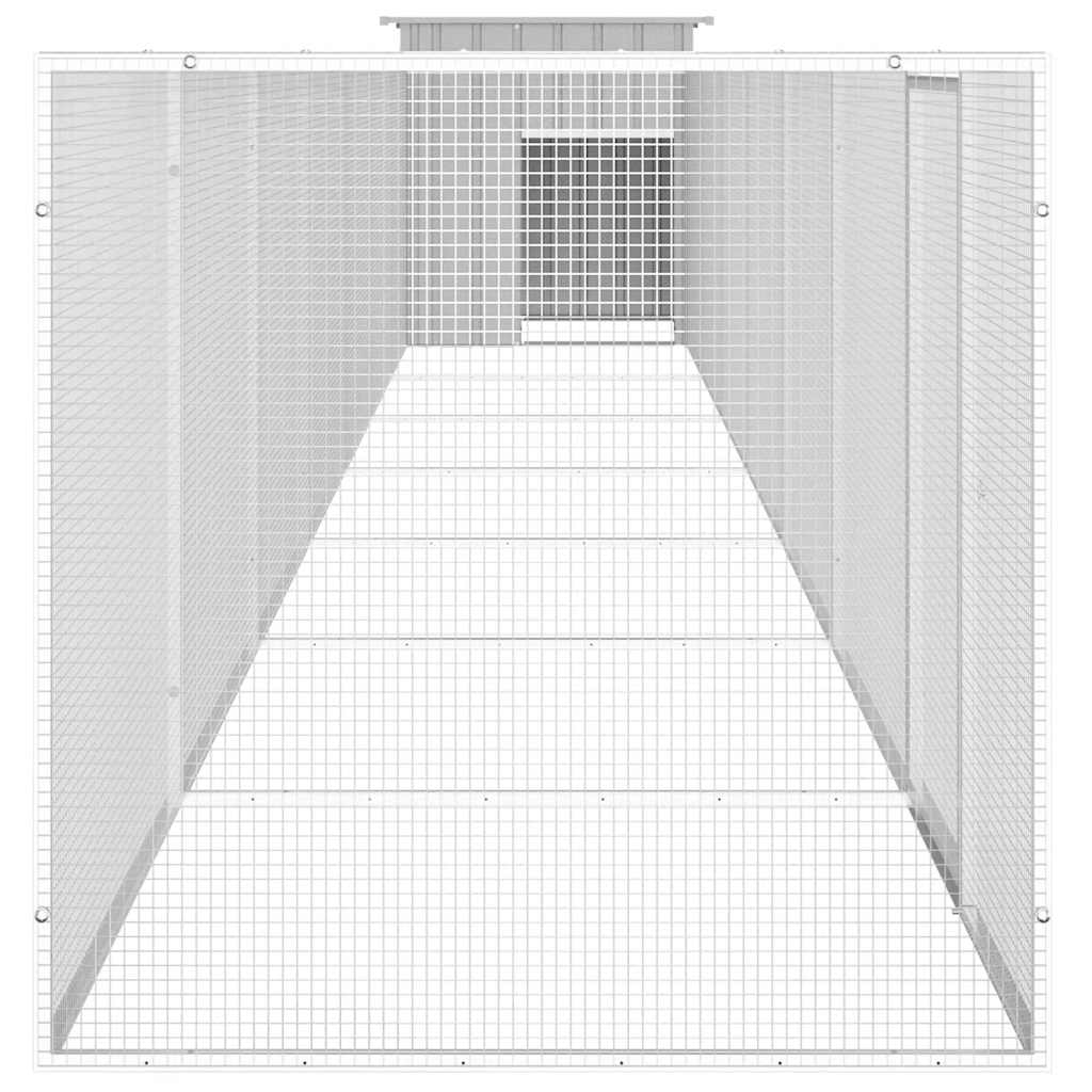 Szürke horganyzott acél csirkeketrec 800x91x100 cm - Image 3