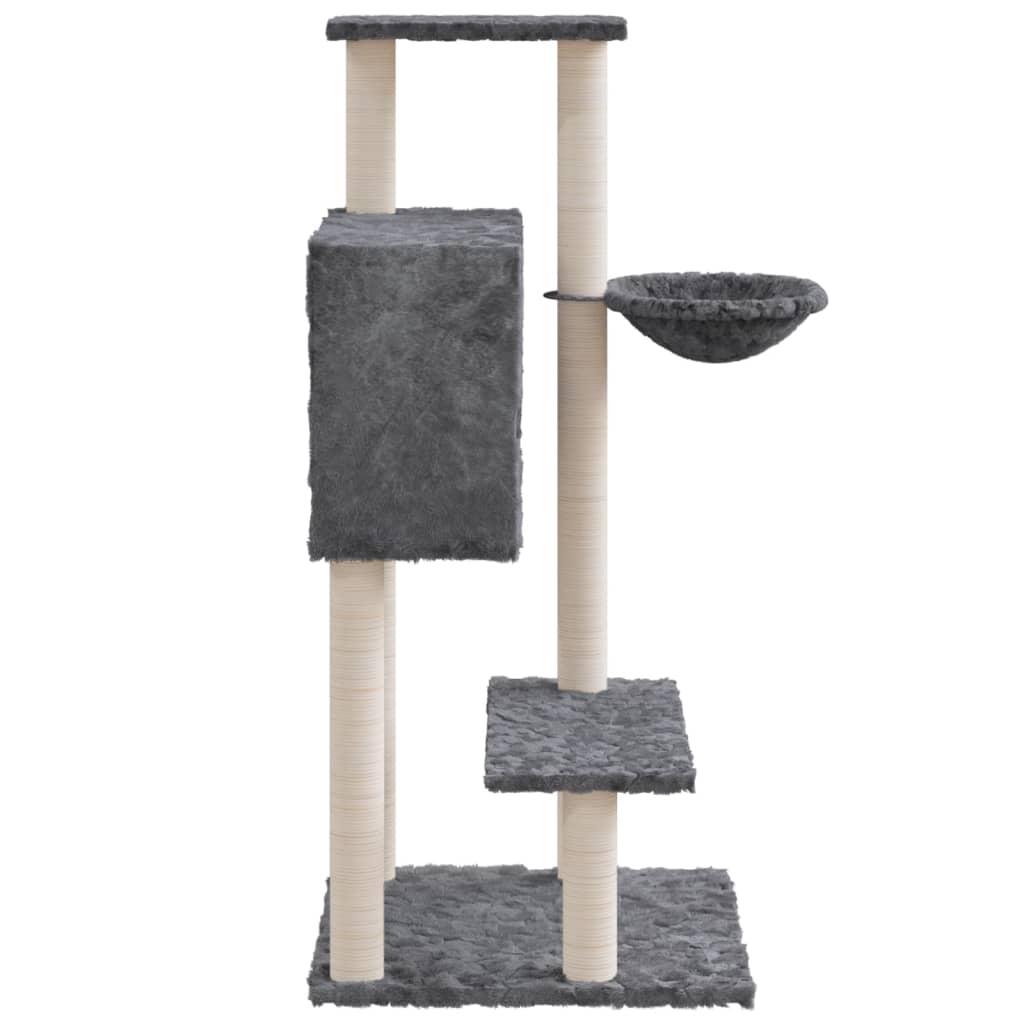 Sötétszürke macskabútor szizál kaparófával 108,5 cm - Image 5
