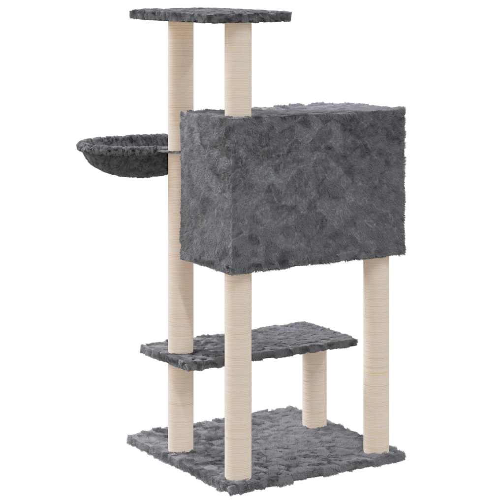 Sötétszürke macskabútor szizál kaparófával 108,5 cm - Image 4