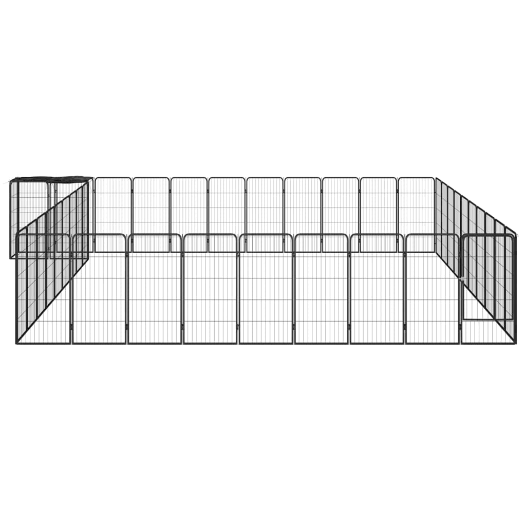 42-paneles fekete porszórt acél kutyakennel 50 x 100 cm - Image 2