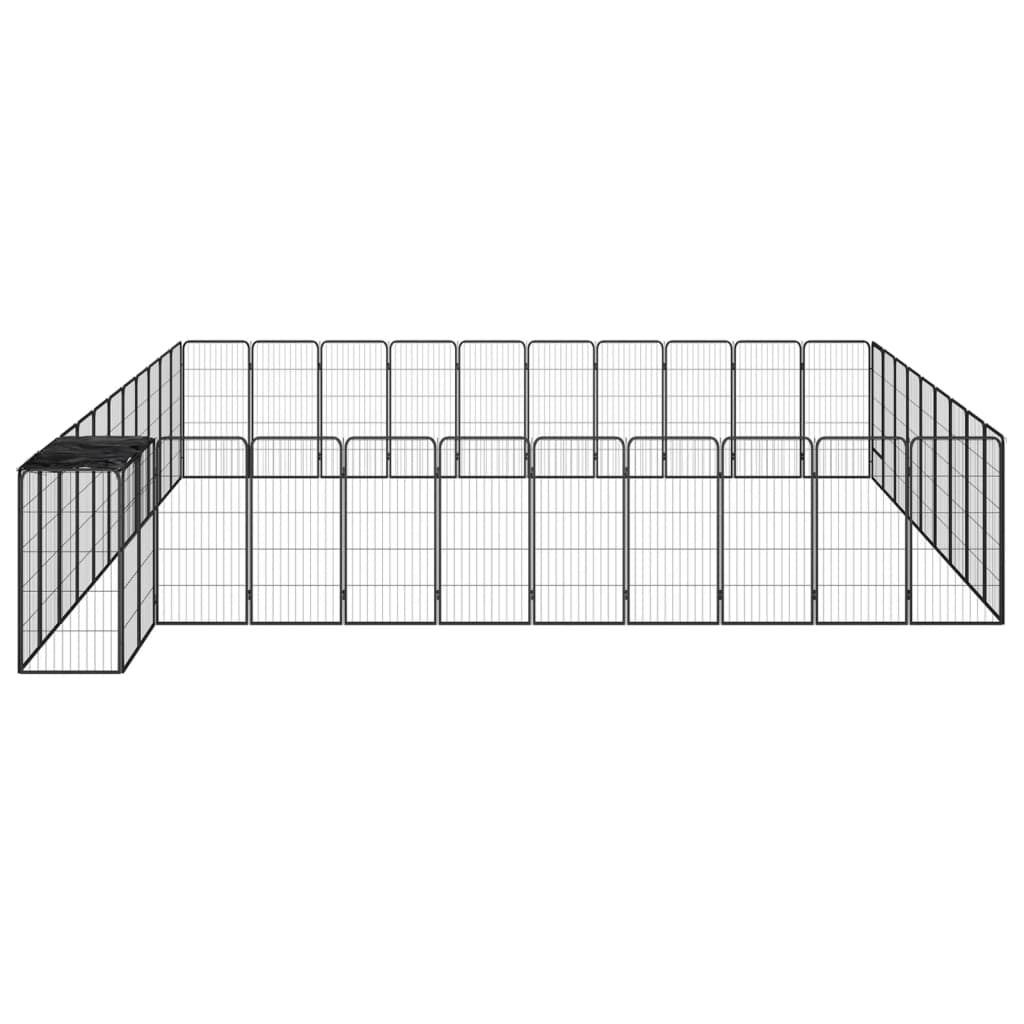 42-paneles fekete porszórt acél kutyakennel 50 x 100 cm - Image 3