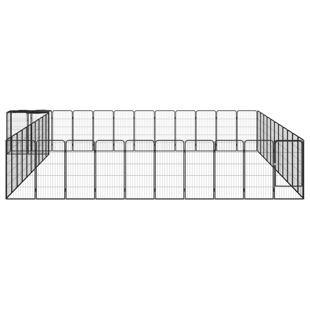 46-paneles fekete porszórt acél kutyakennel 50 x 100 cm - Image 2