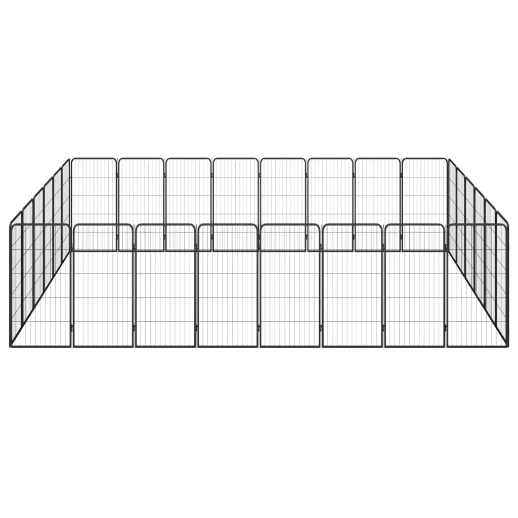 28-paneles fekete porszórt acél kutyakennel 50 x 100 cm - Image 2