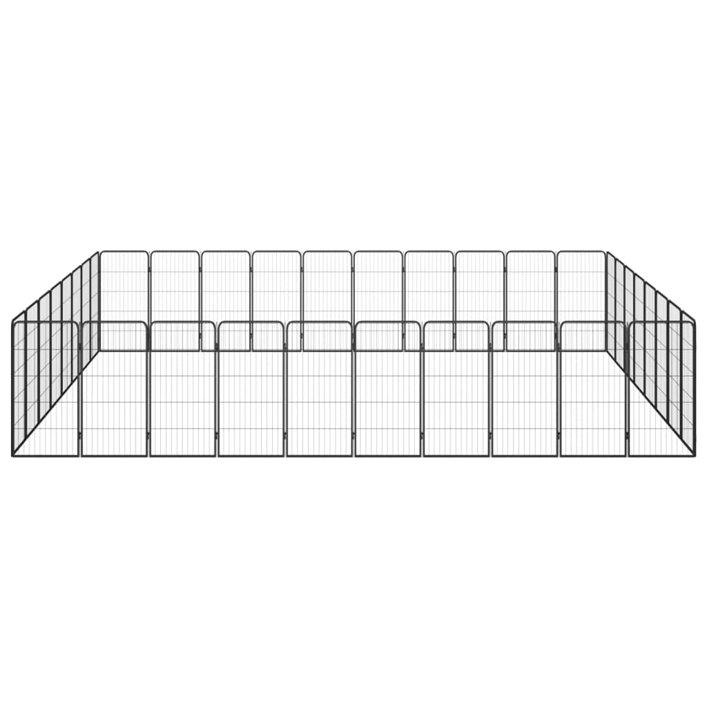 36-paneles fekete porszórt acél kutyakennel 50 x 100 cm - Image 2