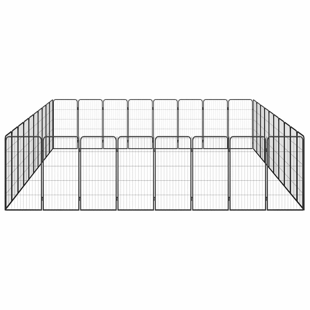 36-paneles fekete porszórt acél kutyakennel 50 x 100 cm - Image 4