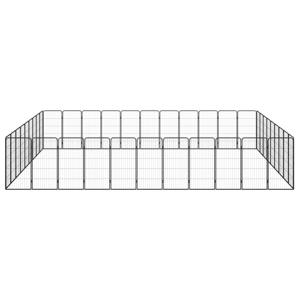 40-paneles fekete porszórt acél kutyakennel 50 x 100 cm - Image 2
