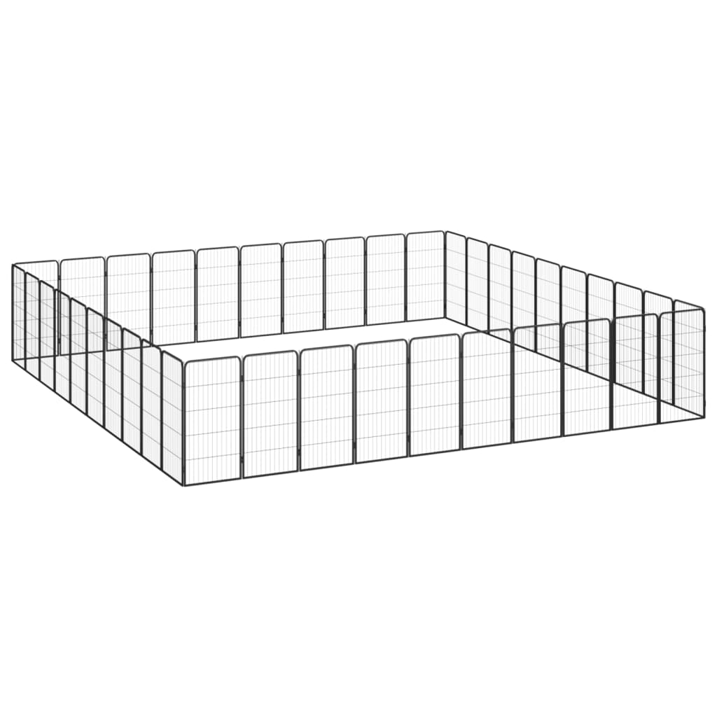 40-paneles fekete porszórt acél kutyakennel 50 x 100 cm - Image 3
