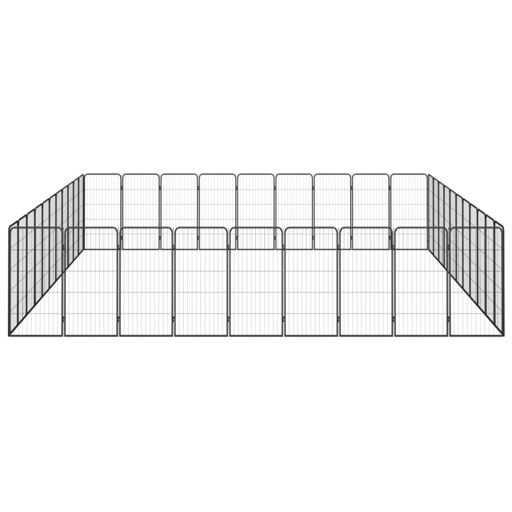 40-paneles fekete porszórt acél kutyakennel 50 x 100 cm - Image 4