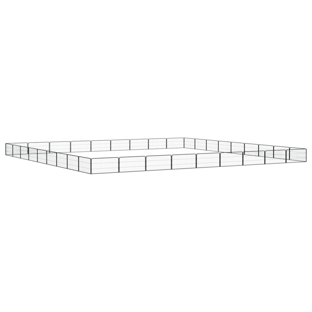 36-paneles fekete porszórt acél kutyakennel 100 x 50 cm - Image 3