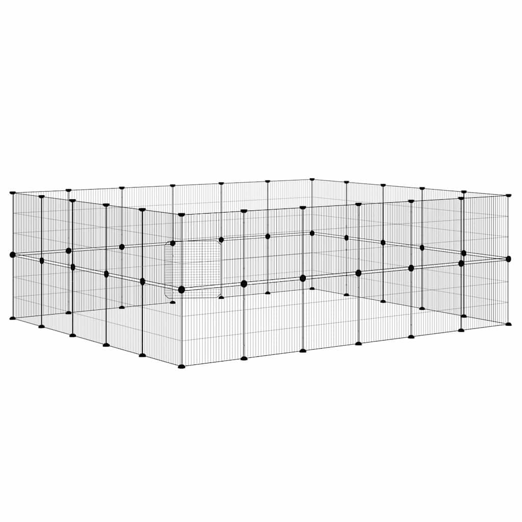 44 paneles fekete acél kisállatketrec ajtóval 210 x 175 x 70 cm - Image 5