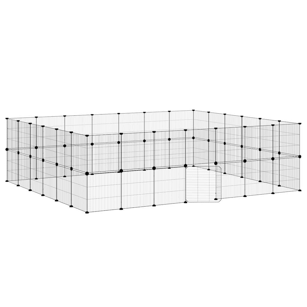 52 paneles fekete acél kisállatketrec ajtóval 245 x 210 x 70 cm - Image 2