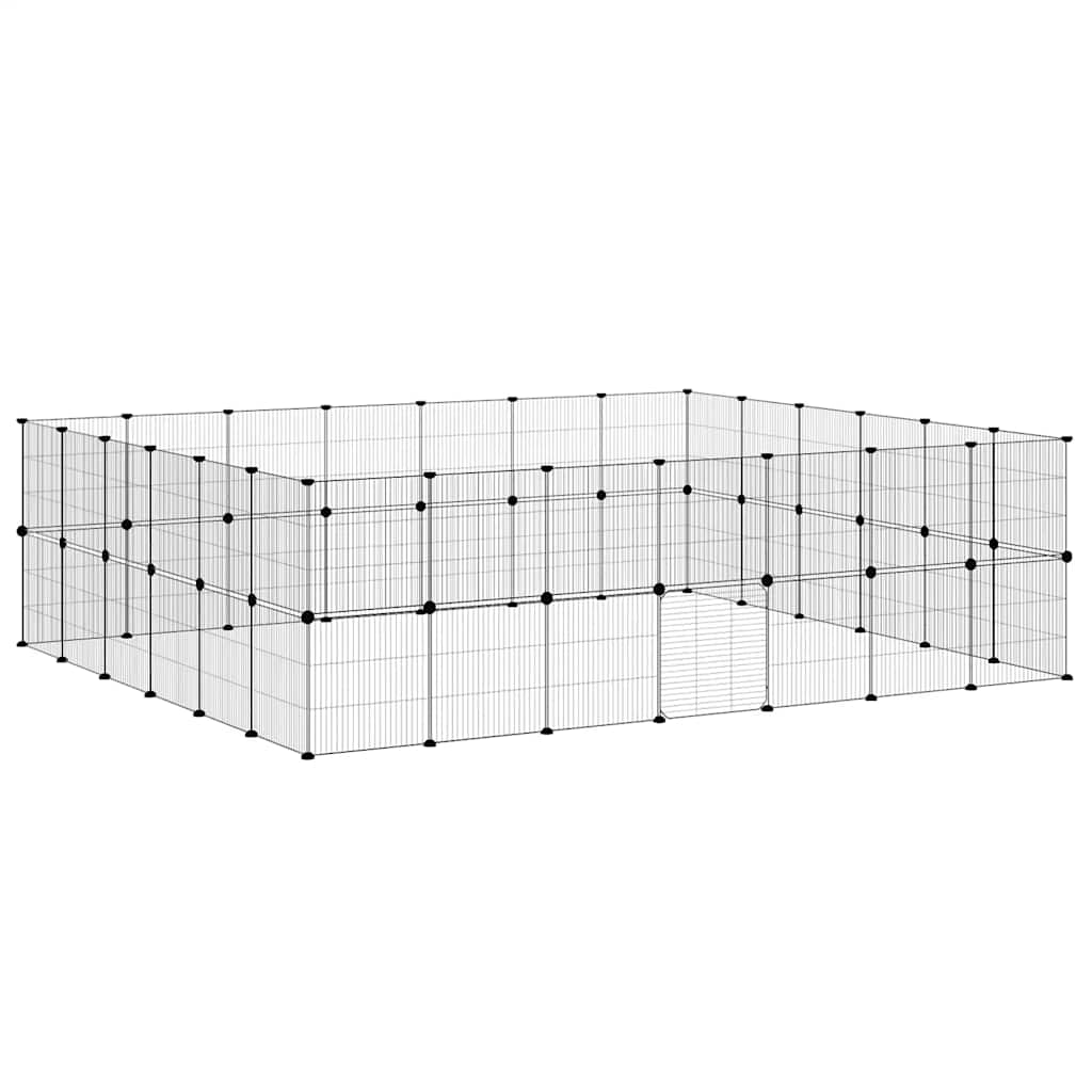 52 paneles fekete acél kisállatketrec ajtóval 245 x 210 x 70 cm - Image 3
