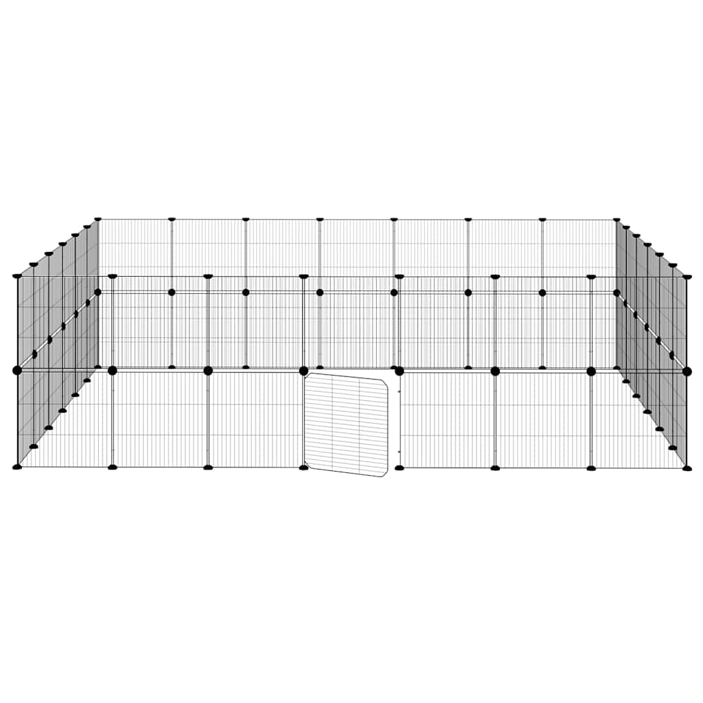 52 paneles fekete acél kisállatketrec ajtóval 245 x 210 x 70 cm - Image 4