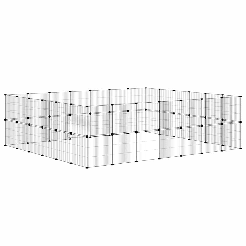 52 paneles fekete acél kisállatketrec ajtóval 245 x 210 x 70 cm - Image 5