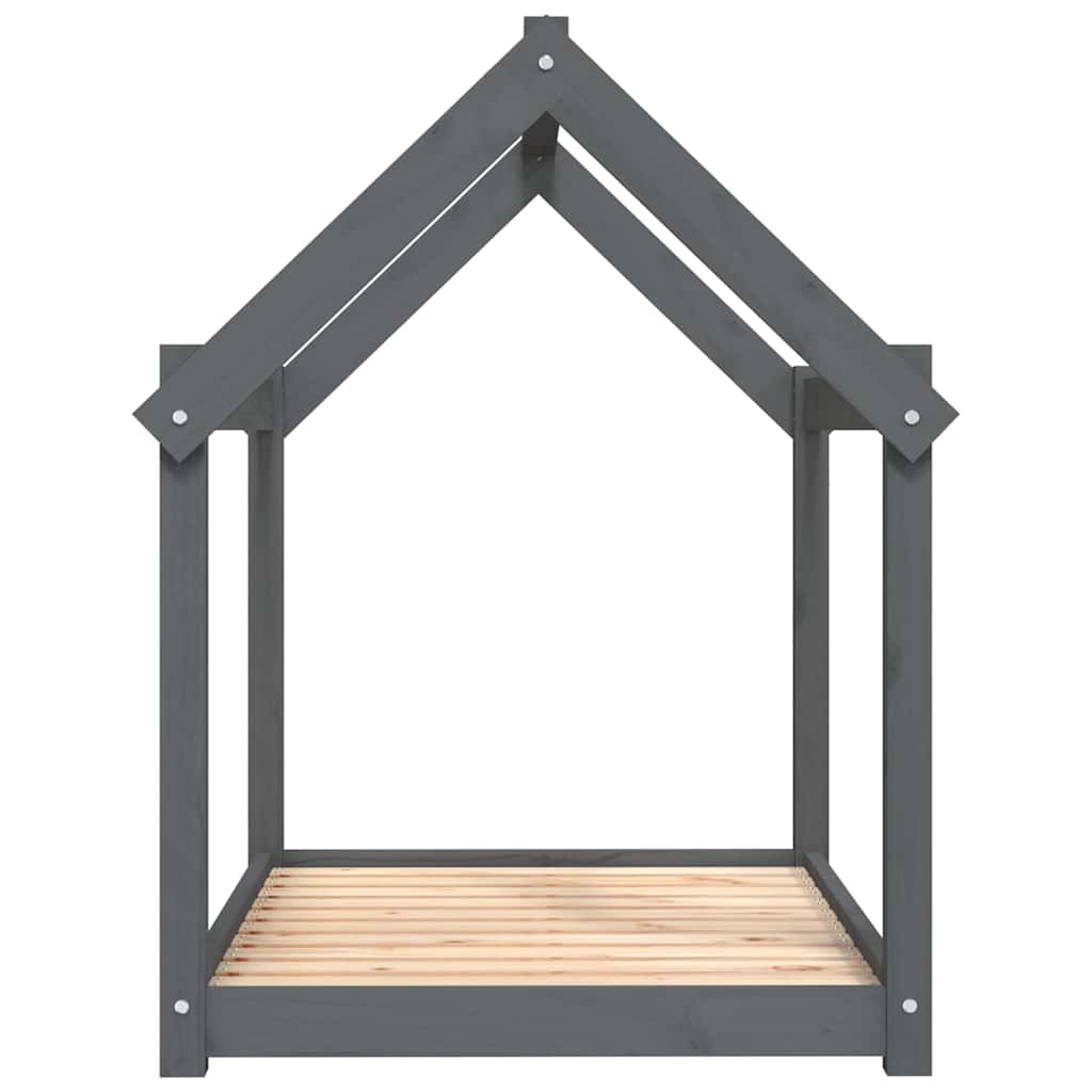 Szürke tömör fenyőfa kutyaágy 101x70x90 cm - Image 5