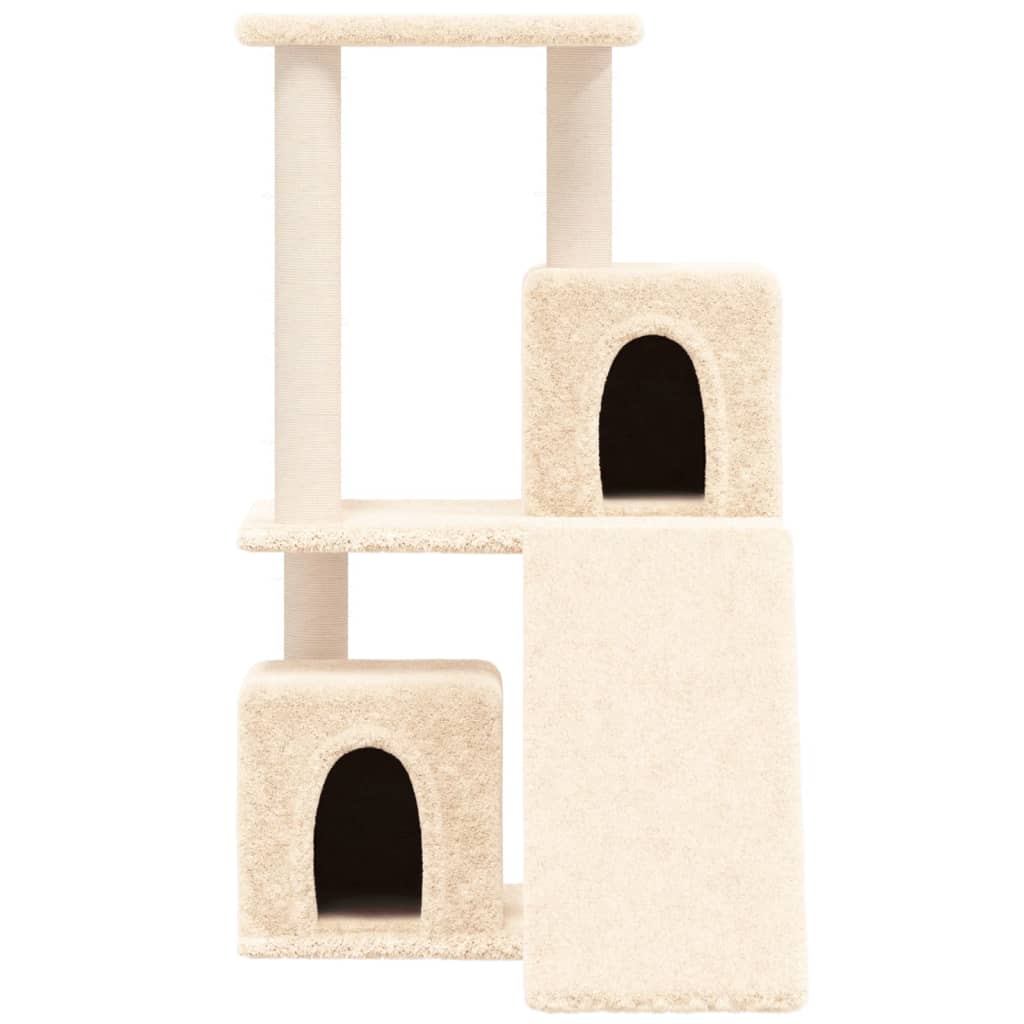 Krémszínű macskabútor szizál kaparófákkal 82 cm - Image 3
